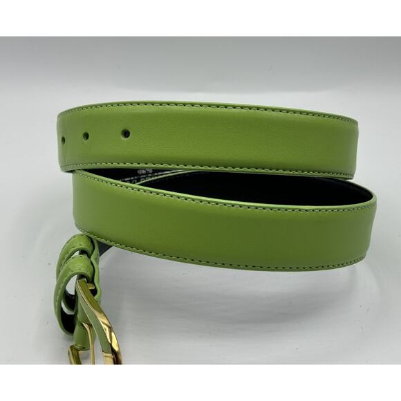 Vintage 90\'s Y2K Green Leather Dress Belt Sz 95 / 38 Industries Du Cuir France main image 5